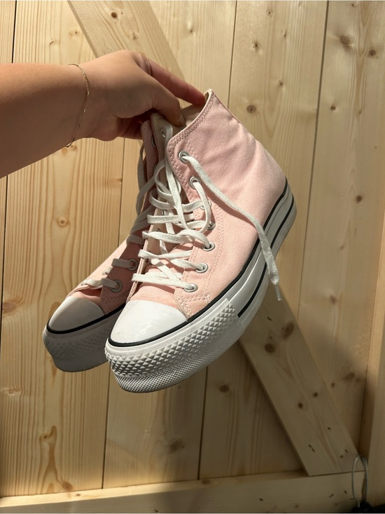 Converse Shoes - Converse Pink High-Top Canvas Sneakers with White Toe